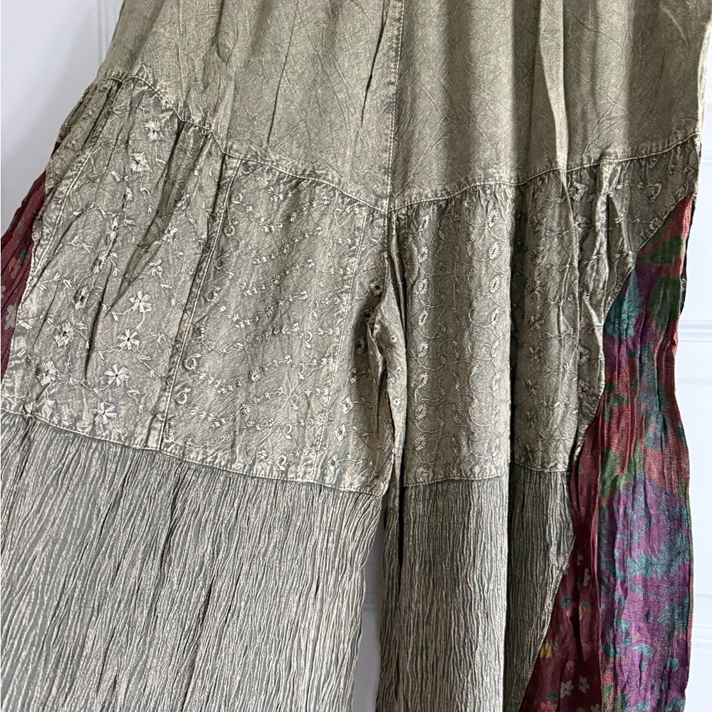 Young Threads Boho Patchwork Wide-Leg Pants Festi… - image 12